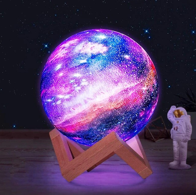 Lampara luna control remoto RGB 18cm