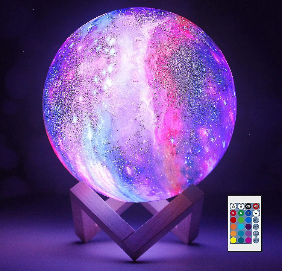 Lampara luna control remoto RGB 18cm